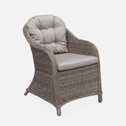 Set van twee armstoelen, rond wicker - Lecco