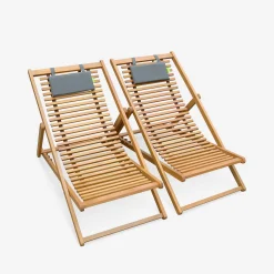 Set van twee houten strandstoelen