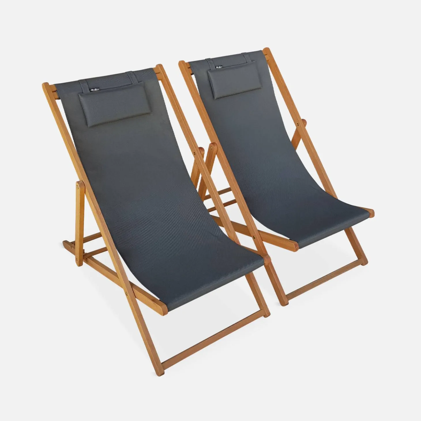 Set van twee textileen strandstoelen