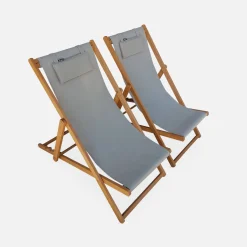 Set van twee textileen strandstoelen