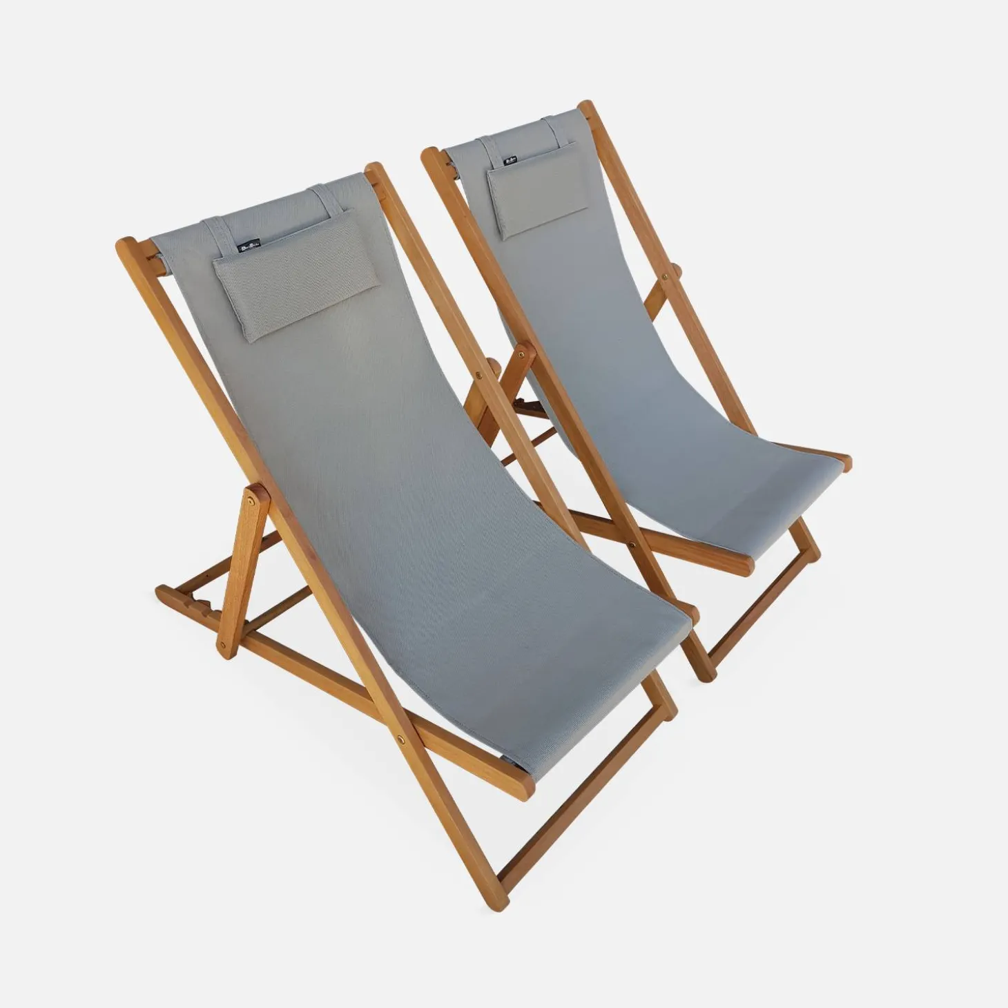 Set van twee textileen strandstoelen