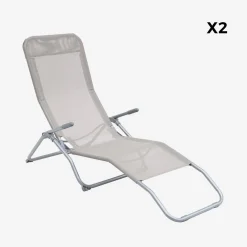 Set van 2 verstelbare tuinstoelen - Levito