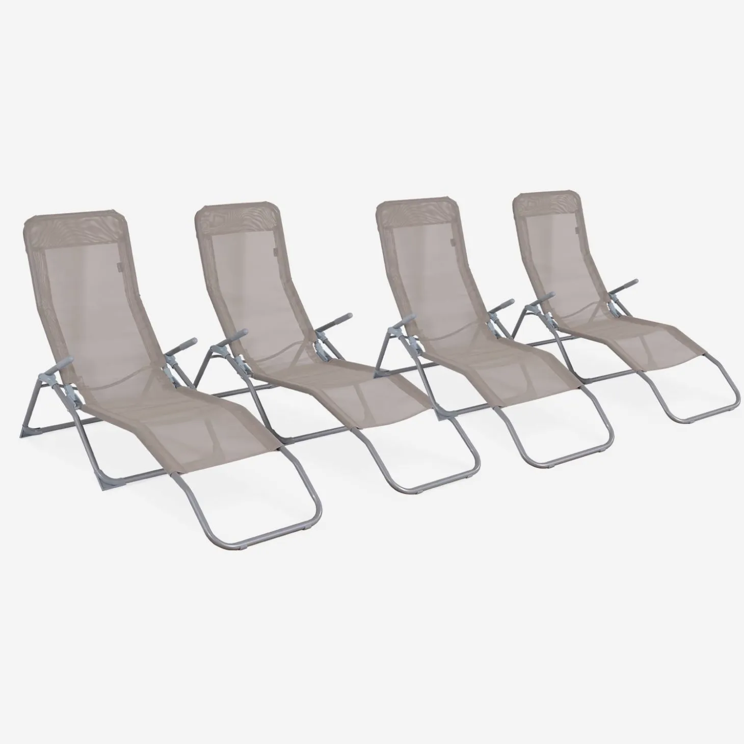 Set van 4 verstelbare tuinstoelen - Levito