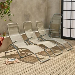 Set van 4 verstelbare tuinstoelen - Levito