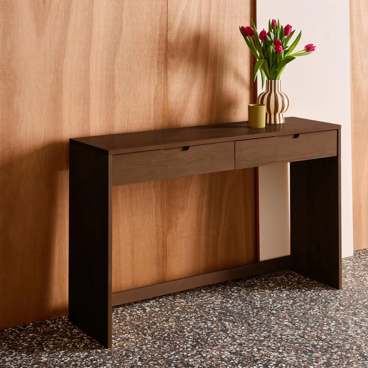 Sidetable houtdecor 2 lades 120cm