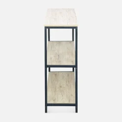 Sidetable metaal 3 planken houtdecor 120cm
