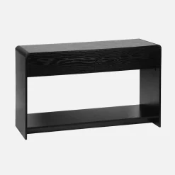Sidetable met 2 laden en 1 plank, afgerond houteffect