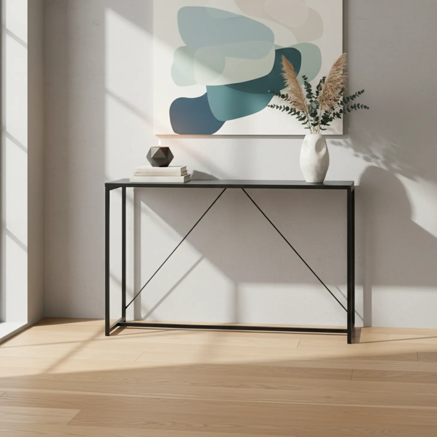 Sidetable van zwart metaal