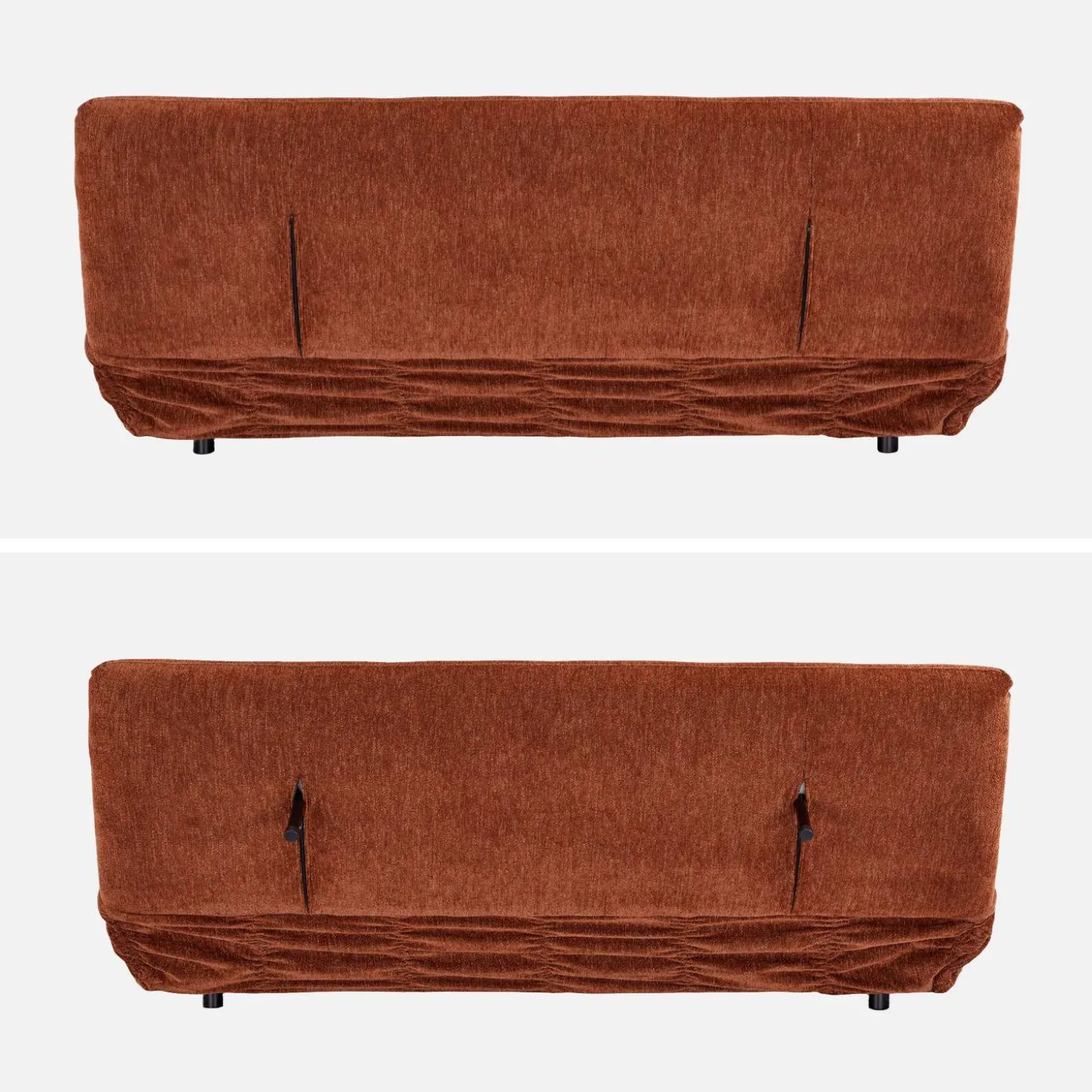 Slaapbank van chenille stof met 3 zitplaatsen