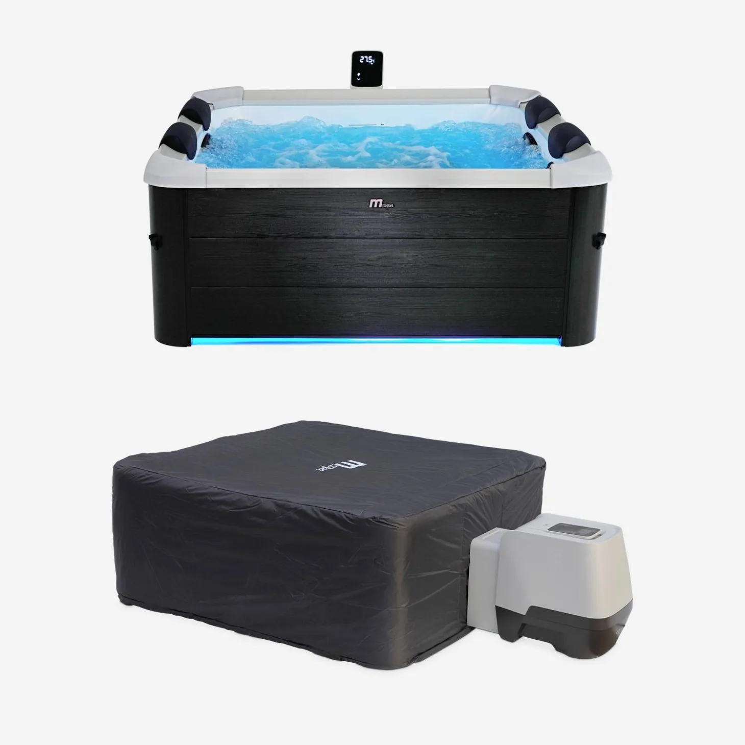 Spa 6-persoons hydro-massage, 4 kussens en termische hoes inbegrepen