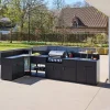 Stalen buitenkeuken 6 modules met gasbarbecue 4 branders