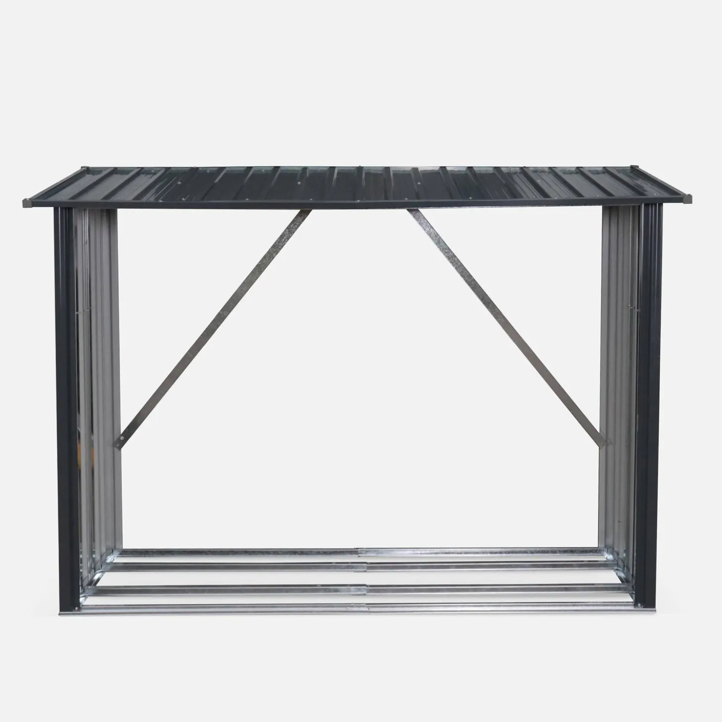 Stalen houtopslag 215x155x80cm