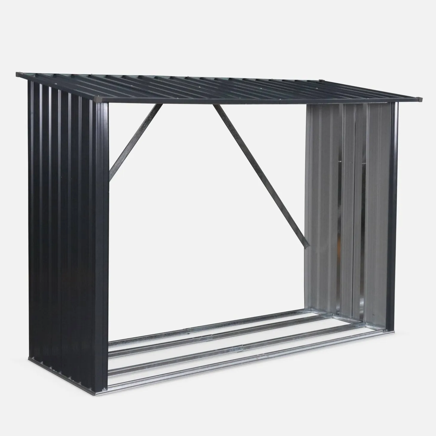 Stalen houtopslag 215x155x80cm