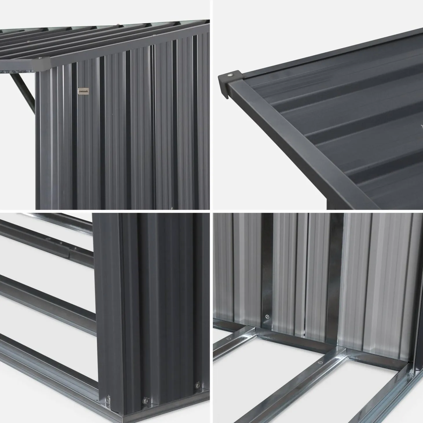 Stalen houtopslag 215x155x80cm