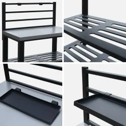 Stalen module buitenkeuken, 80 cm breed met 2 opbergplanken