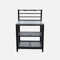 Stalen module buitenkeuken, 80 cm breed met 2 opbergplanken