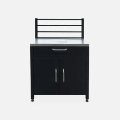 Stalen module buitenkeuken 1 lade en 2 deuren met ophangrooster, 80 cm breed