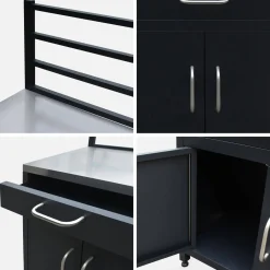 Stalen module buitenkeuken 1 lade en 2 deuren met ophangrooster, 80 cm breed