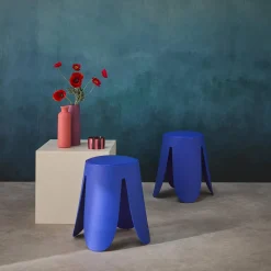 Stapelbare kruk in kunstleer (set van 2)