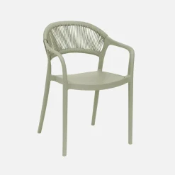 Stapelbare tuinstoelen met touw-effect (set van 4)