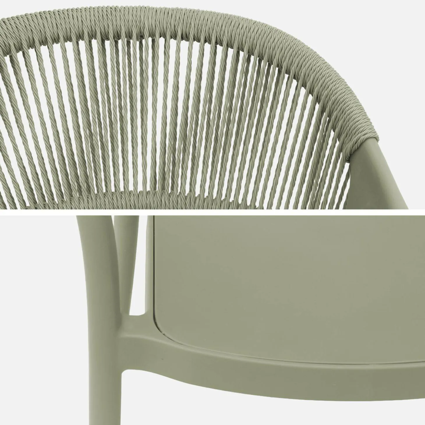 Stapelbare tuinstoelen met touw-effect (set van 4)