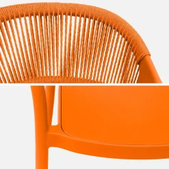 Stapelbare tuinstoelen met touw-effect (set van 4)