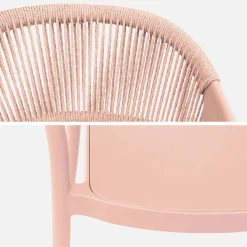 Stapelbare tuinstoelen met touw-effect (set van 4)