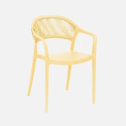 Stapelbare tuinstoelen met touw-effect (set van 4)