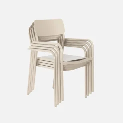 Stapelbare tuinstoelen van aluminium en textileen (Set van 4)