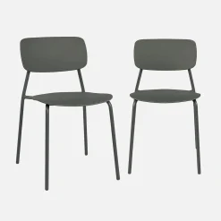 Stapelbare tuinstoelen van staal en kunststof (set van 2)