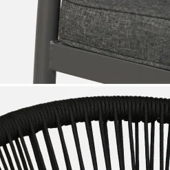 Stapelbare tuinstoelen van staal en touwen (set van 2)