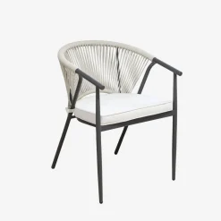 Stapelbare tuinstoelen van staal en touwen (set van 4)