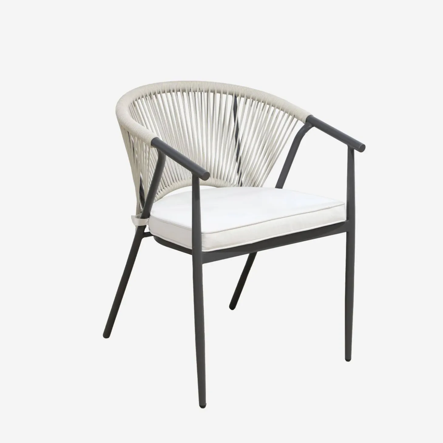 Stapelbare tuinstoelen van staal en touwen (set van 4)