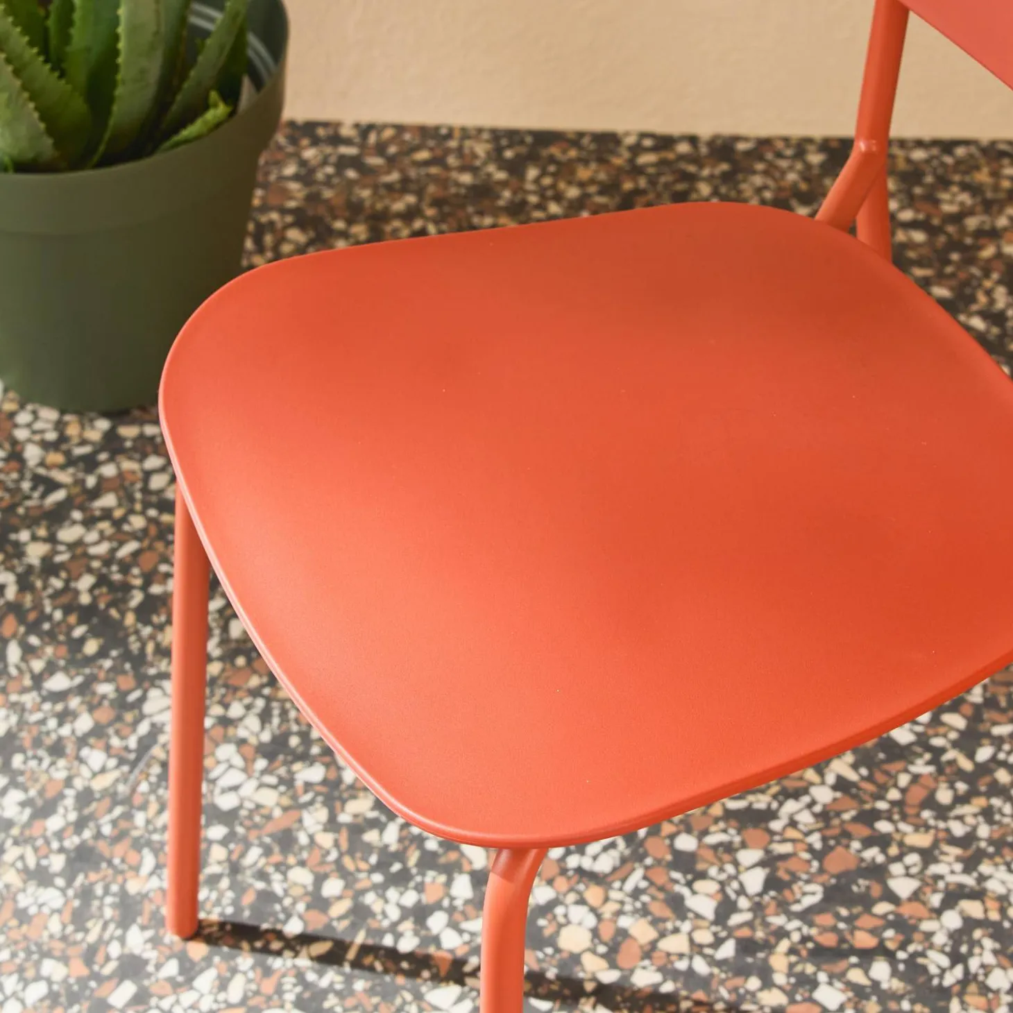 Stapelbare tuinstoelen van staal en kunststof (set van 2)