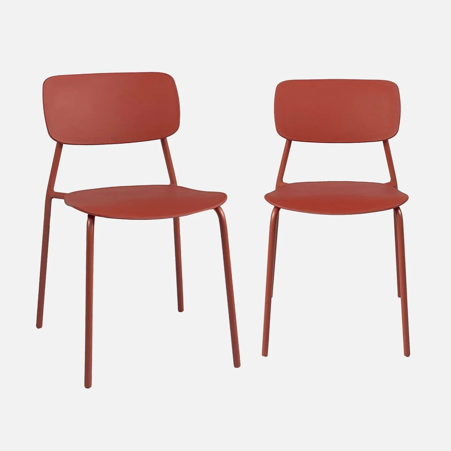Stapelbare tuinstoelen van staal en kunststof (set van 2)