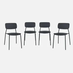 Stapelbare tuinstoelen van staal en kunststof (set van 4)