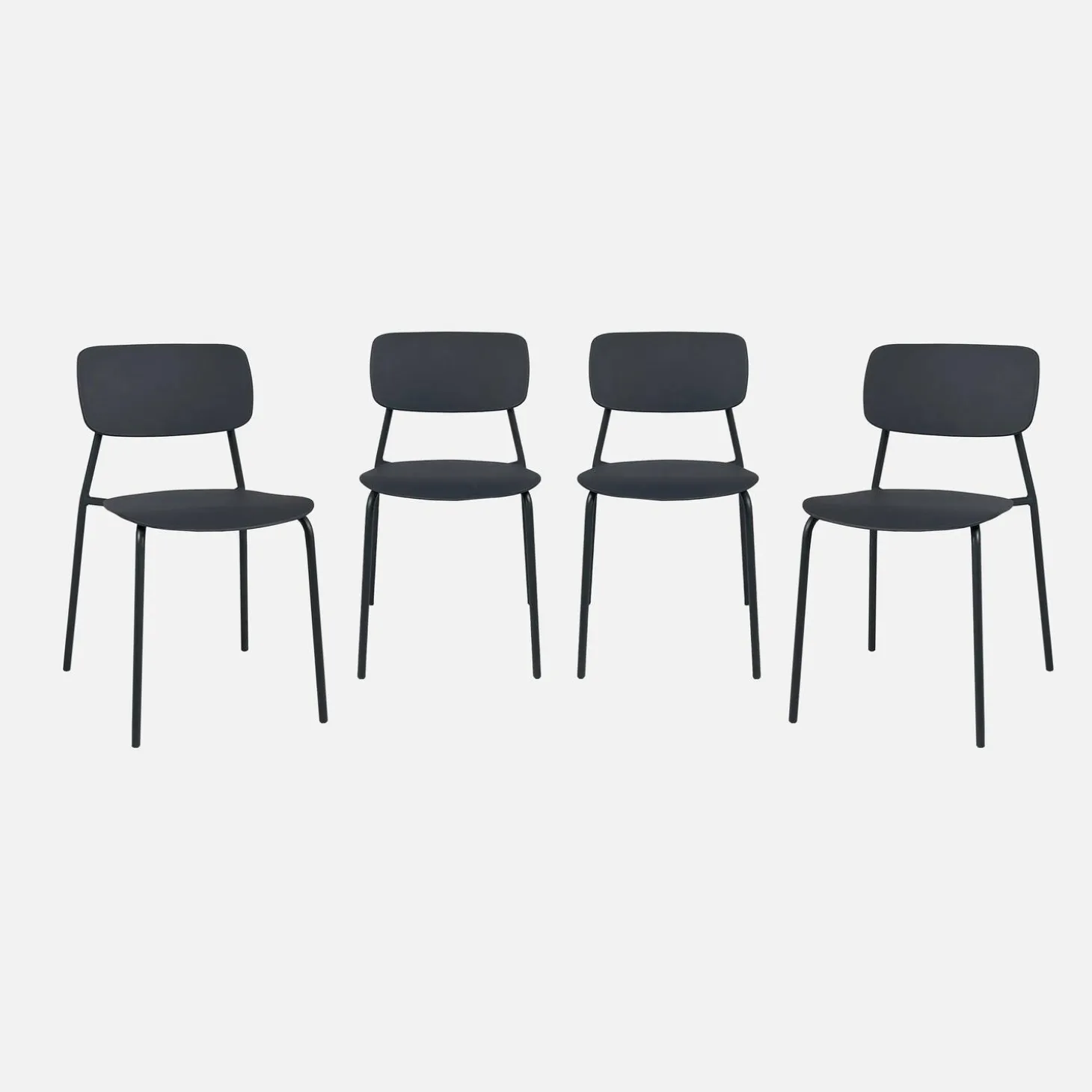 Stapelbare tuinstoelen van staal en kunststof (set van 4)