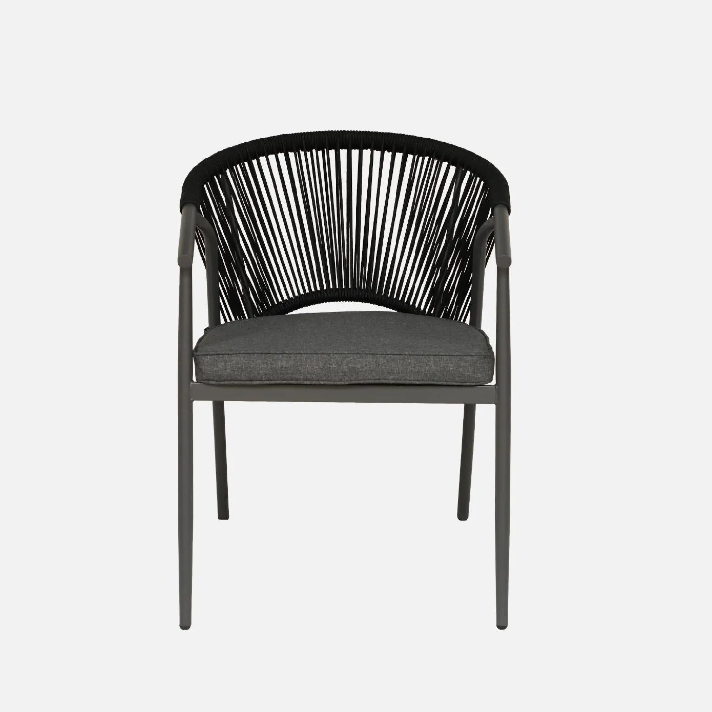 Stapelbare tuinstoelen van staal en touwen (set van 4)