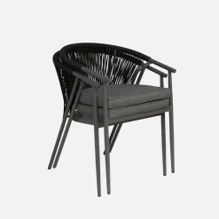 Stapelbare tuinstoelen van staal en touwen (set van 4)
