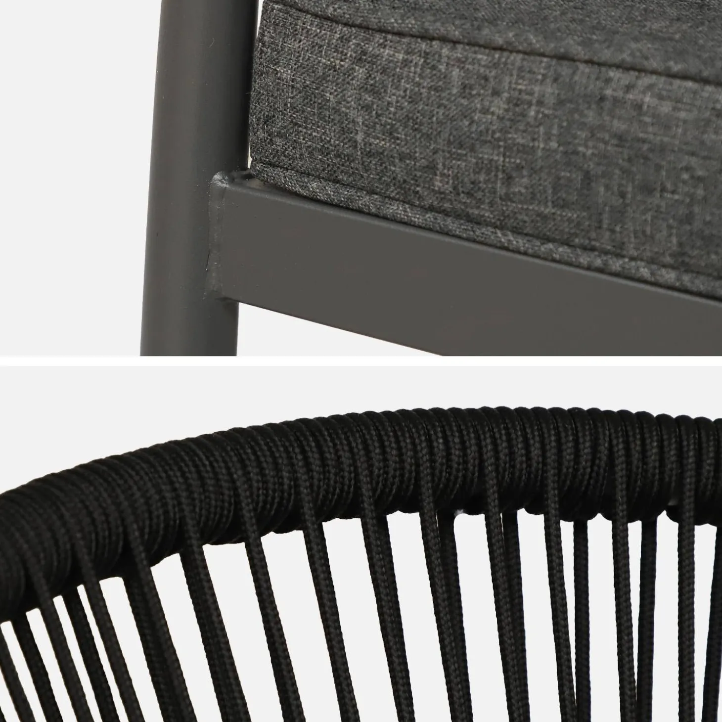 Stapelbare tuinstoelen van staal en touwen (set van 4)