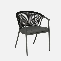 Stapelbare tuinstoelen van staal en touwen (set van 4)