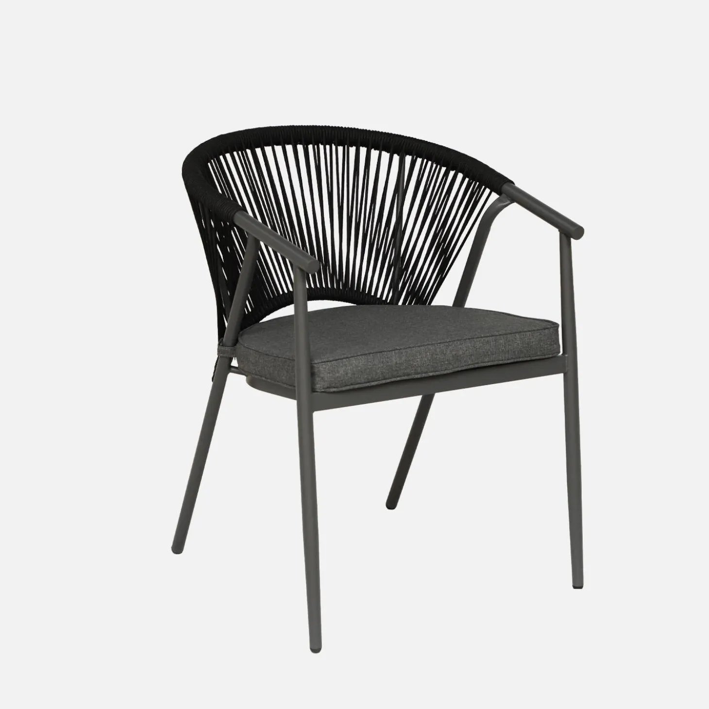 Stapelbare tuinstoelen van staal en touwen (set van 4)