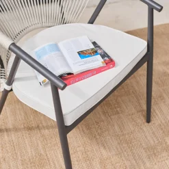 Stapelbare tuinstoelen van staal en touwen (set van 2)
