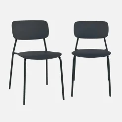 Stapelbare tuinstoelen van staal en kunststof (set van 2)