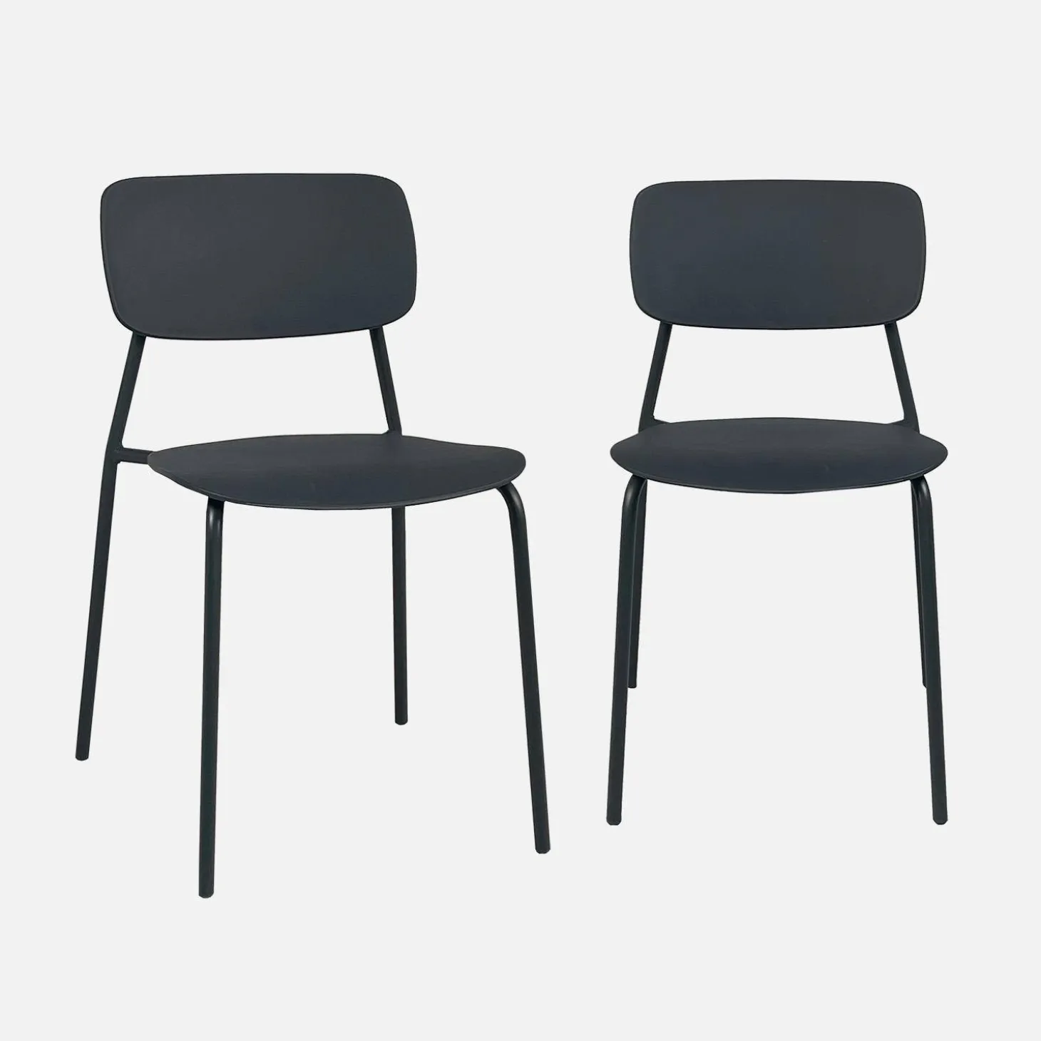 Stapelbare tuinstoelen van staal en kunststof (set van 2)