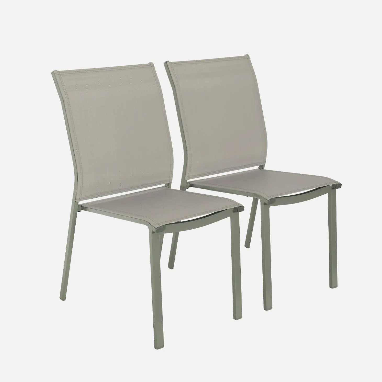Stapelbare tuinstoel van aluminium en textileen (Set van 2)