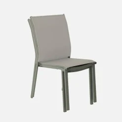 Stapelbare tuinstoel van aluminium en textileen (Set van 2)