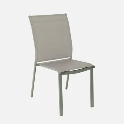 Stapelbare tuinstoel van aluminium en textileen (Set van 4)