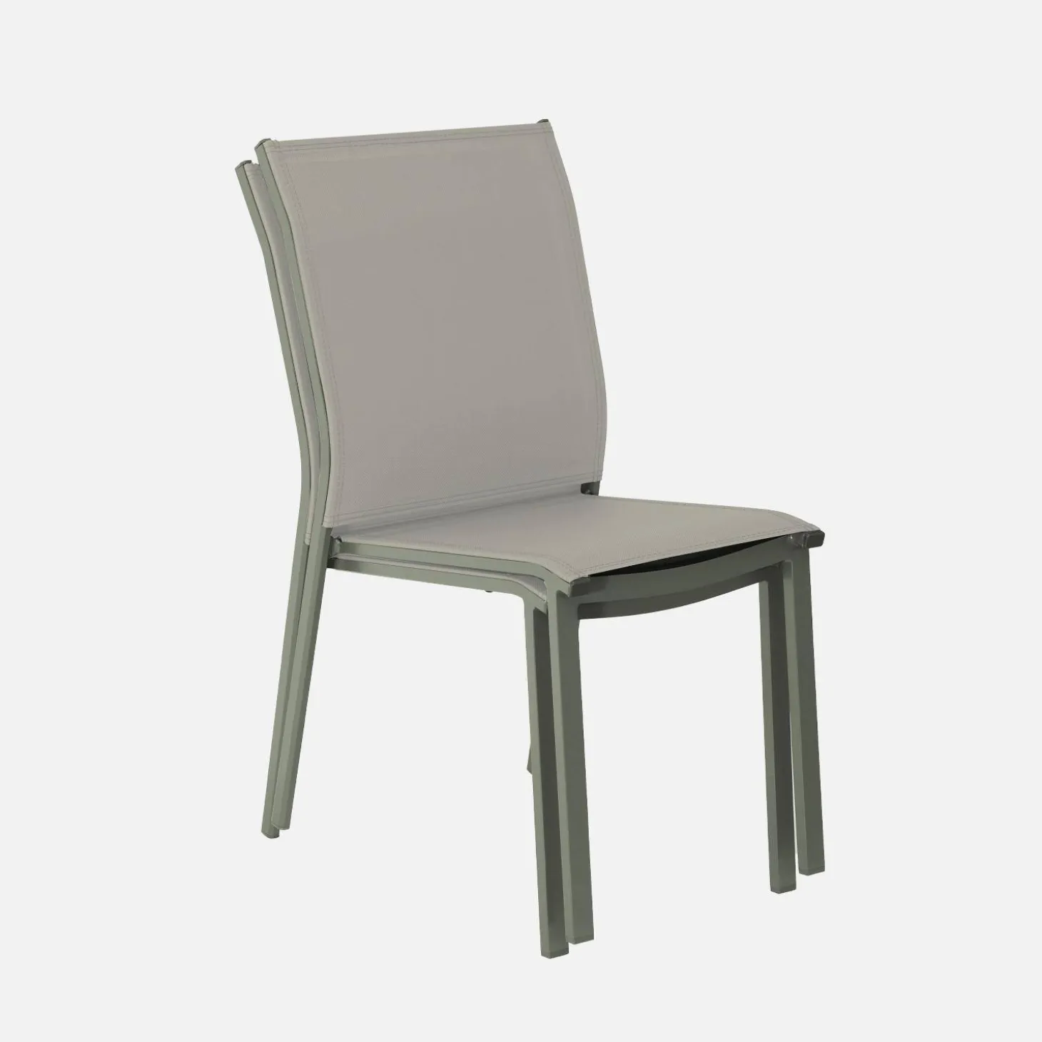 Stapelbare tuinstoel van aluminium en textileen (Set van 4)
