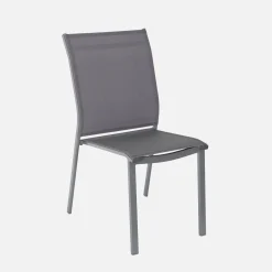 Stapelbare tuinstoel van aluminium en textileen (Set van 4)